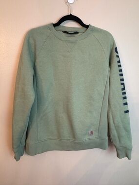 Women’s Carhartt Sage Green Relaxed Fit Crewneck Sweatshirt Medium (8-10)